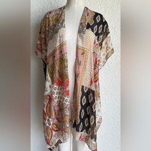 Jessica McClintock Boho Silver Sparkle Coastal Kimono